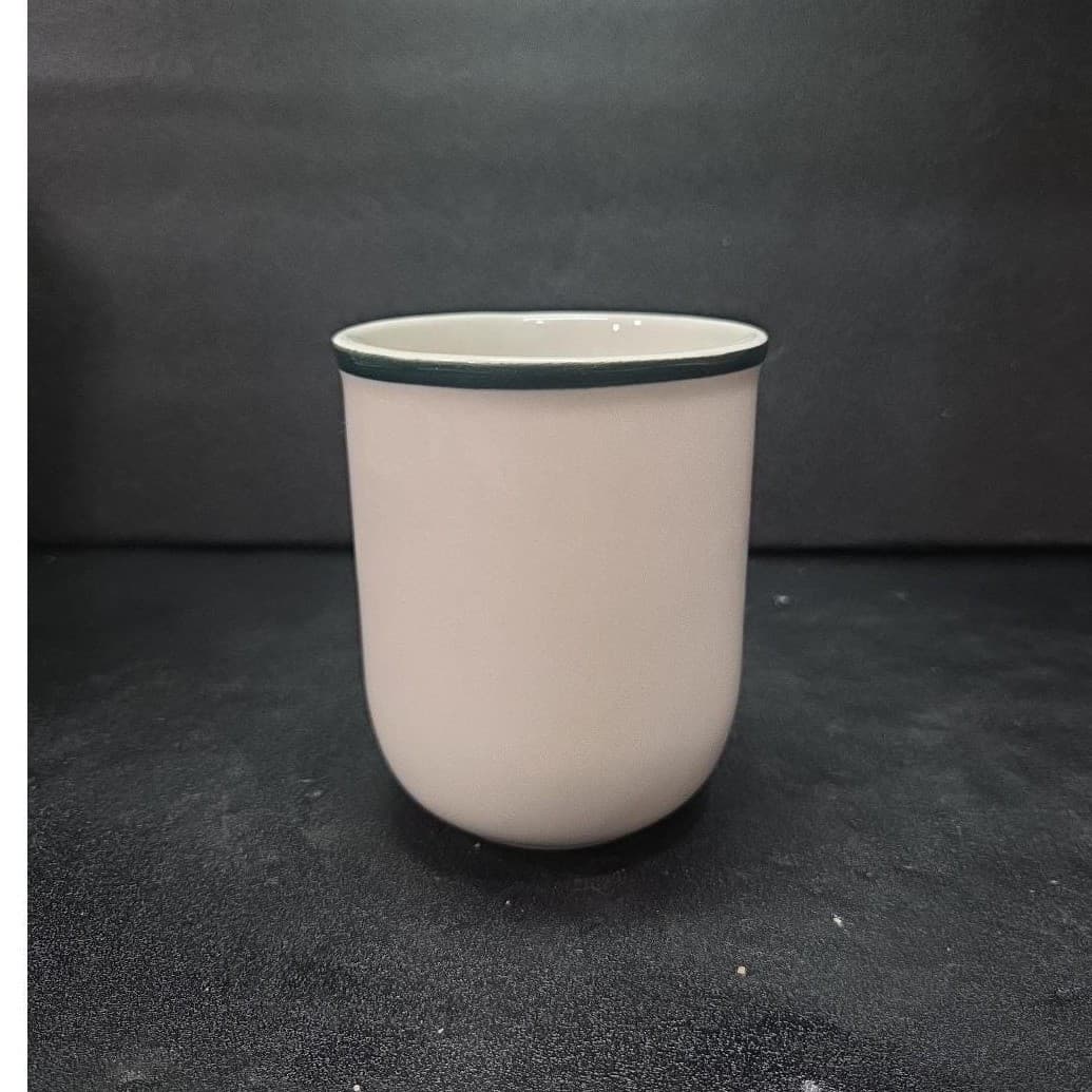 Casuals China Pearl Coffee Mug, Green Rim Cup, 9oz Restaurant Ware, Drinkware - Thumbnail 3