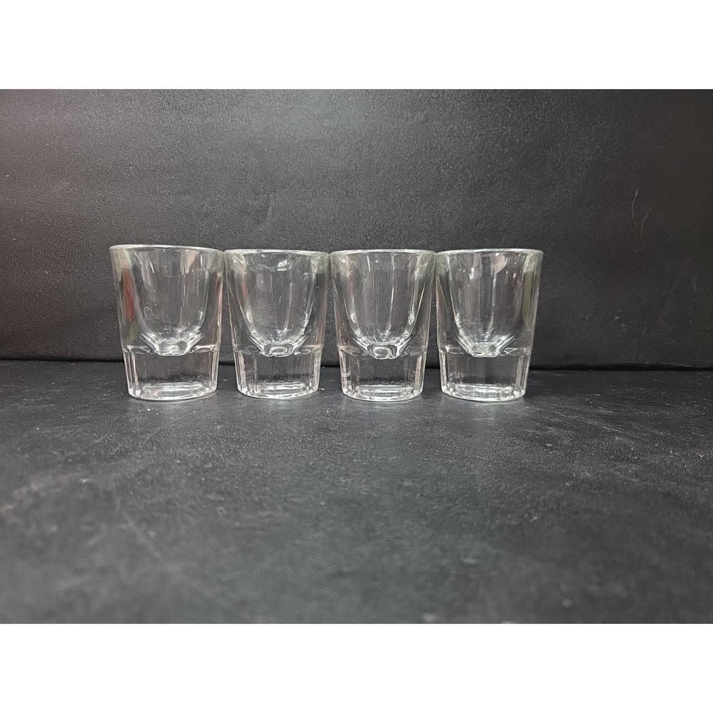 Libbey Shot Glasses, Set of 4, Clear Ribbed Panel Drinking Shooters, Fluted Base - Thumbnail 3