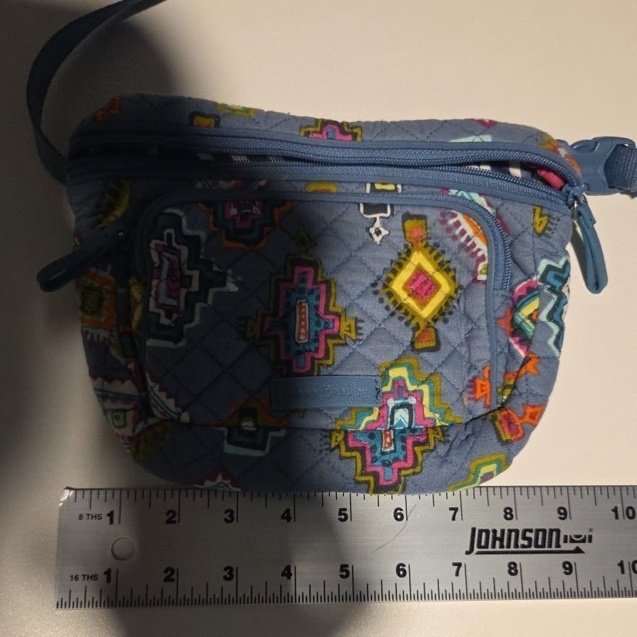 Vera Bradley Blue Quilted Southwestern Geometric Crossbody Bag Adjustable Strap - Thumbnail 9