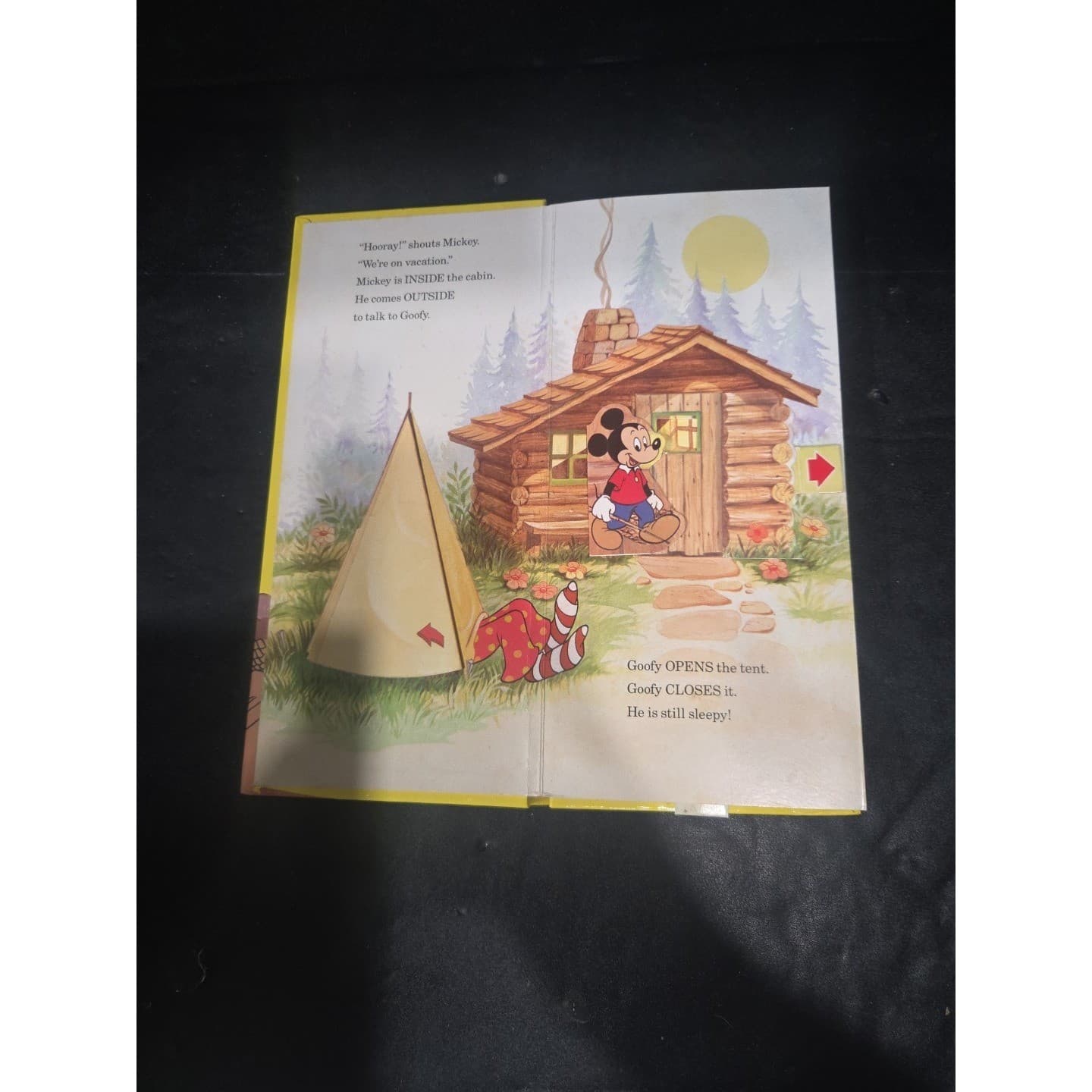 Disney Pop Up Book of Opposites Goofy Mickey Mouse, Vintage Children's Learning - Thumbnail 3
