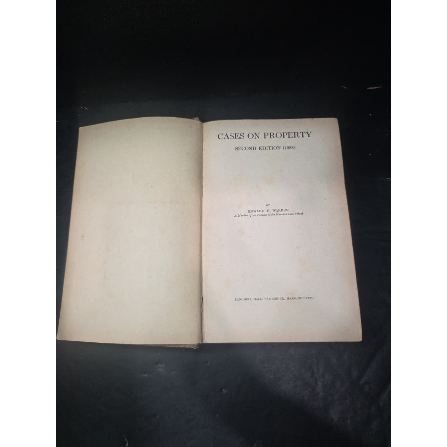 Cases on Property: Second Edition by Edward H Warren, Vintage Law Book 1938 - Thumbnail 3