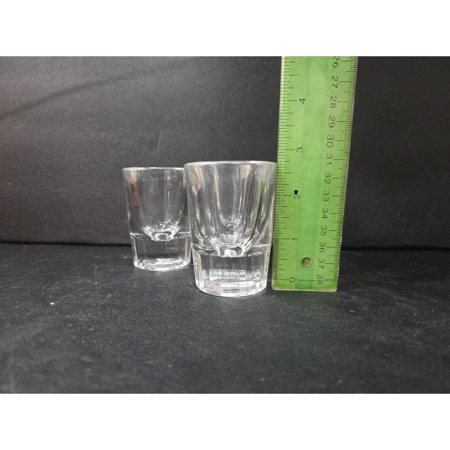 Libbey Shot Glasses, Set of 4, Clear Ribbed Panel Drinking Shooters, Fluted Base - Thumbnail 8