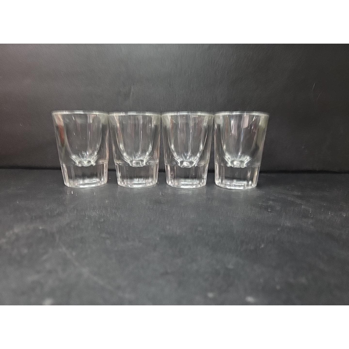 Libbey Shot Glasses, Set of 4, Clear Ribbed Panel Drinking Shooters, Fluted Base - Thumbnail 4