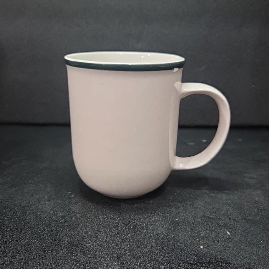Casuals China Pearl Coffee Mug, Green Rim Cup, 9oz Restaurant Ware, Drinkware - Thumbnail 4