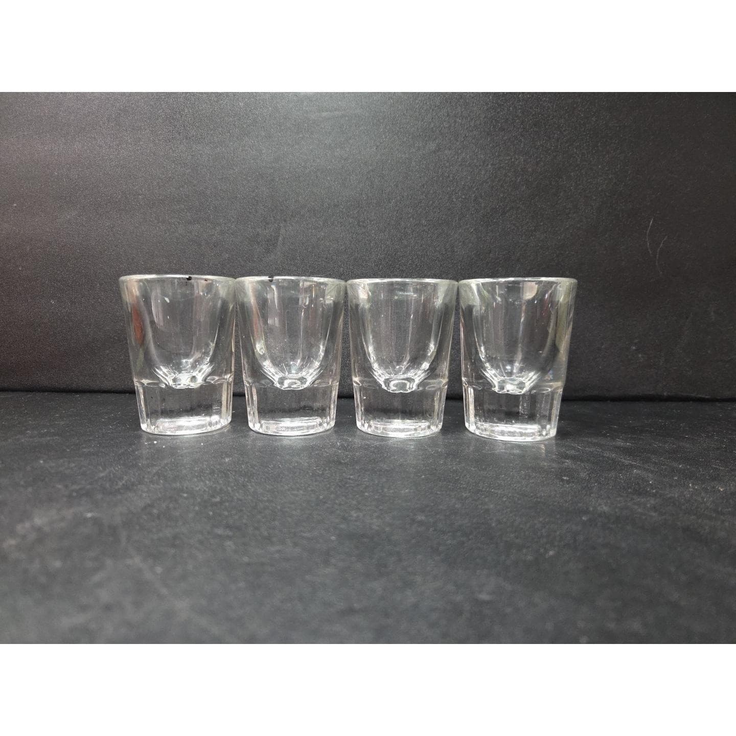 Libbey Shot Glasses, Set of 4, Clear Ribbed Panel Drinking Shooters, Fluted Base - Thumbnail 2