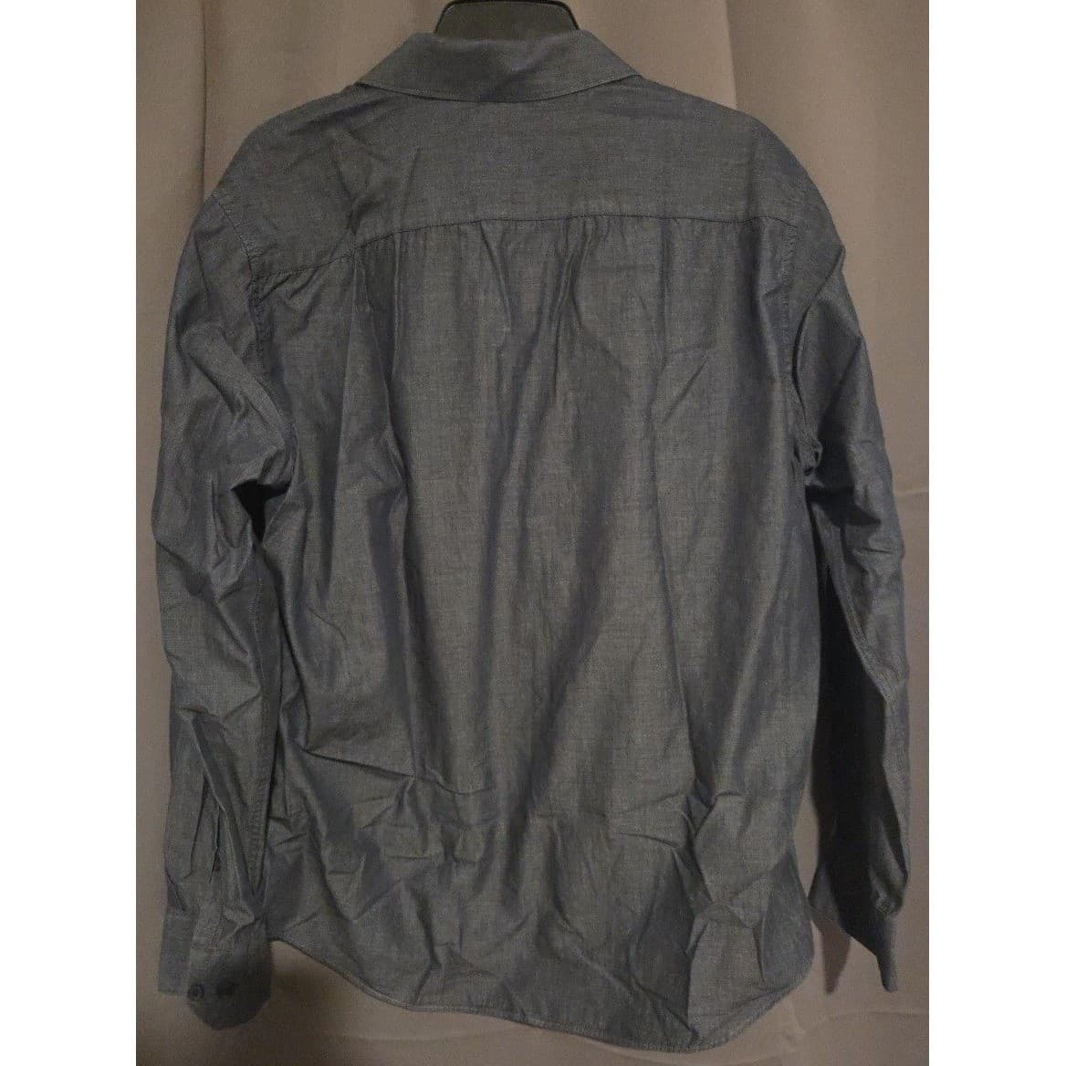 Apt 9 Slim Fit Long Sleeve Button Down Shirt, Charcoal Gray, Cotton, Men's Large - Thumbnail 3