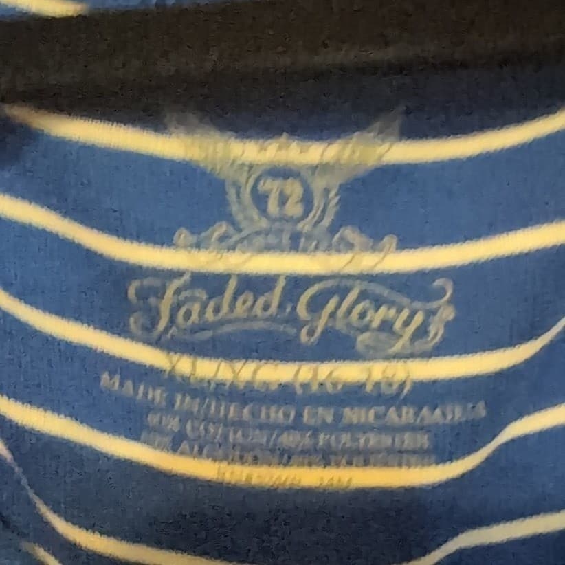 Faded Glory Blue White Striped 3/4 Sleeve Scoop Neck Top, Women's XL 16-18 - Thumbnail 5