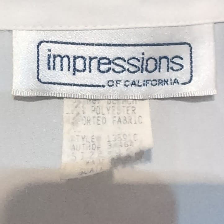 Impressions of California Vintage White Lace Pearl Button Blouse, Women's Large - Thumbnail 5