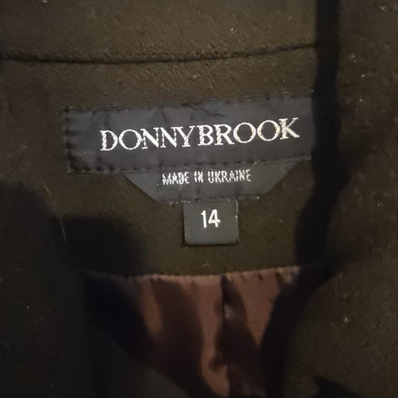 Donnybrook Forest Green Double Breasted Funnel Neck Pea Coat, Women's Size 14 - Thumbnail 5