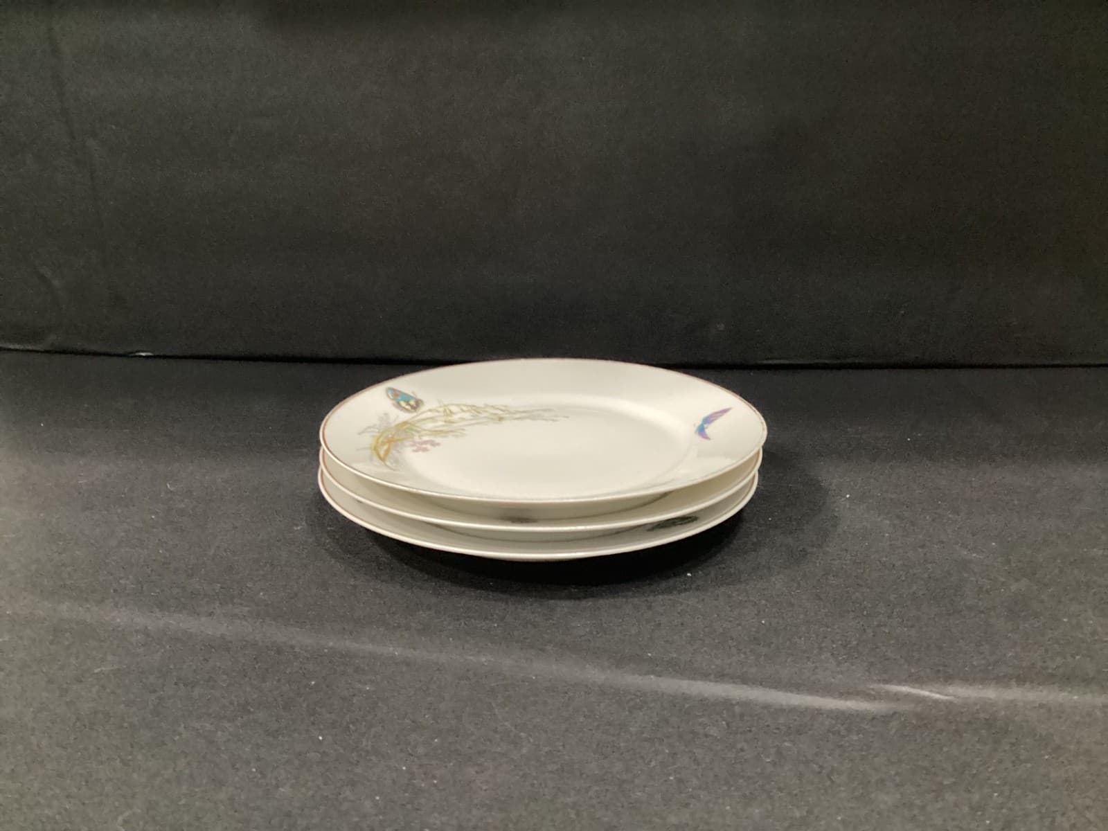 Haviland Limoges - Butterfly Meadow Visitor - Grassy Marsh - 3 Dessert Plates * - Thumbnail 10