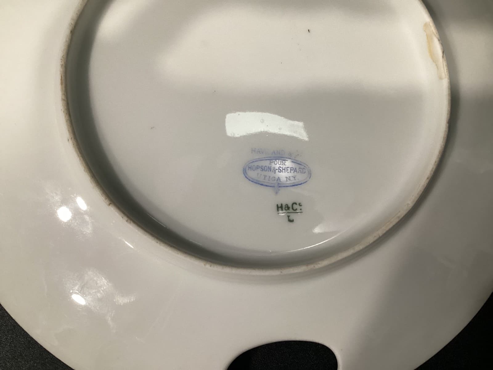Haviland Limoges France Cake Serving Plate White, Gold Trim Double Handle * - Thumbnail 4