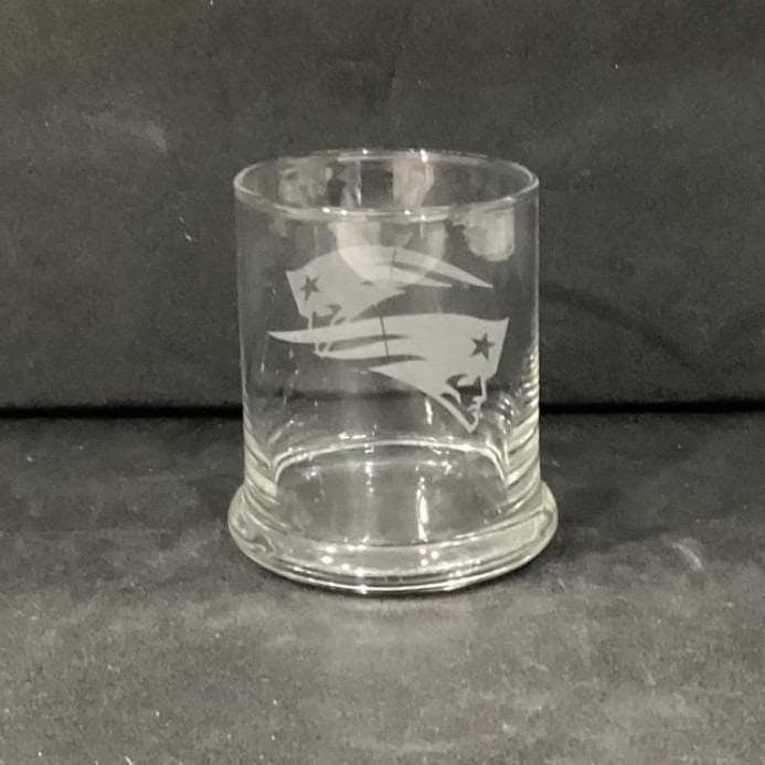 New England Patriots Rocks Glass, NFL Team Logo Whiskey Tumbler, Vintage Barware - Thumbnail 7