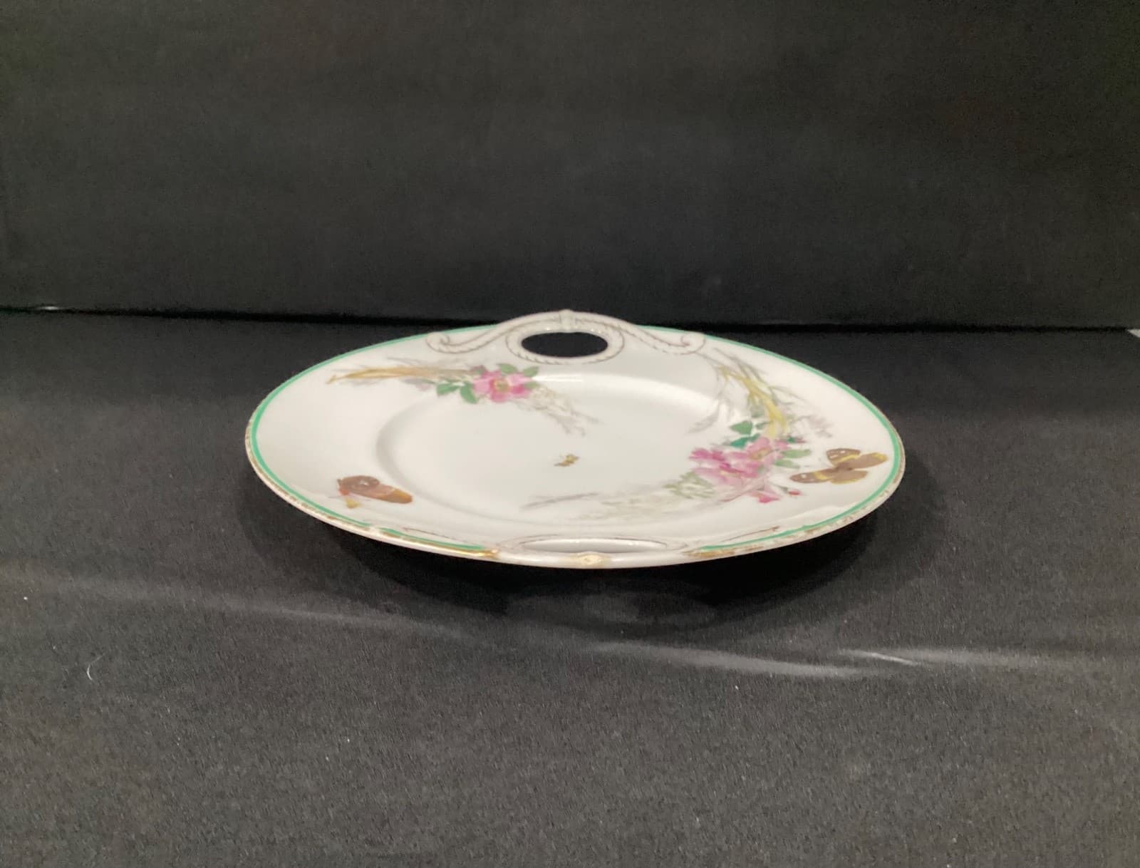 Haviland Limoges France Cake Serving Plate White, Gold Trim Double Handle * - Thumbnail 9