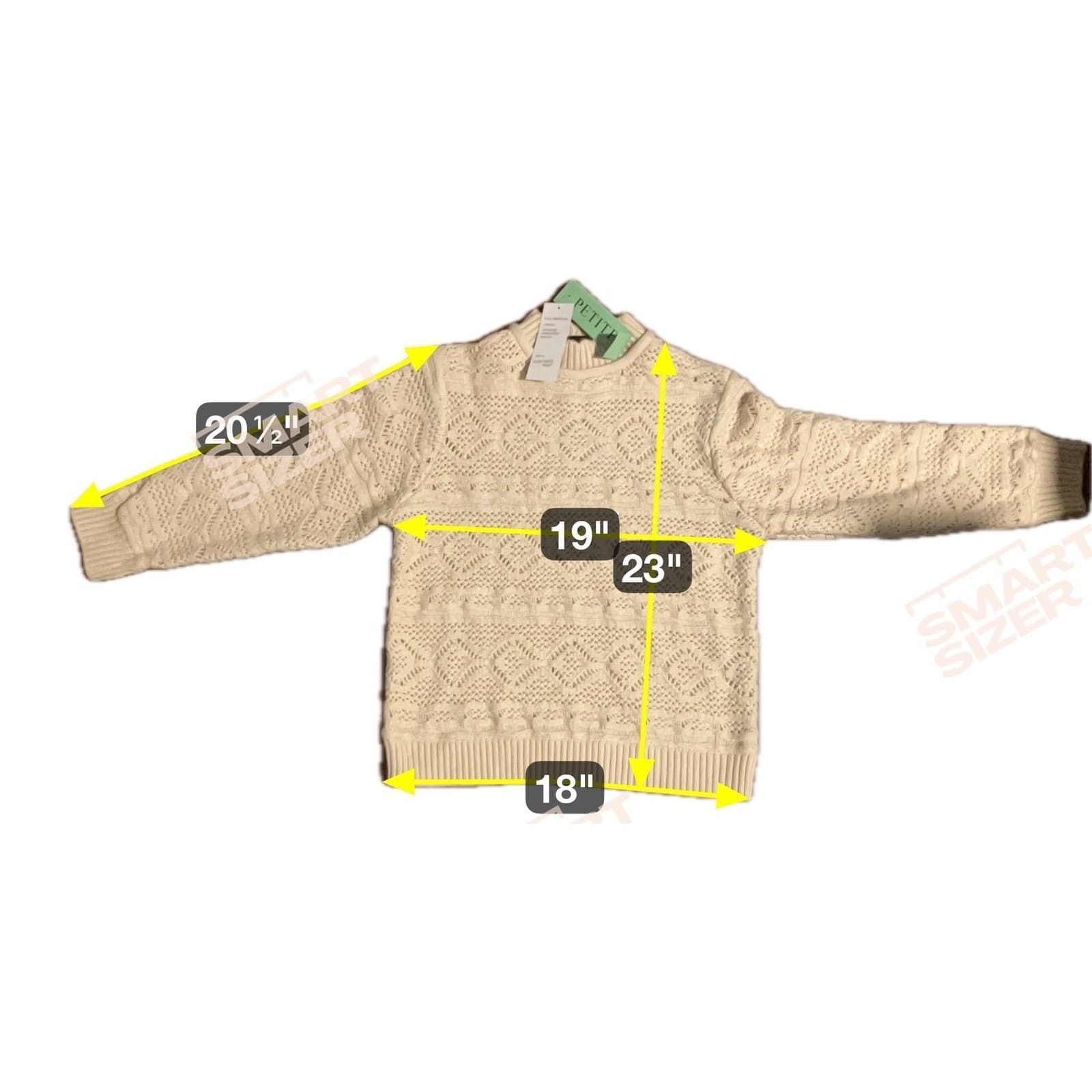 Design History Petite Winter Wheat Pointelle Knit Crewneck Sweater, RPBES0712024 - Thumbnail 2