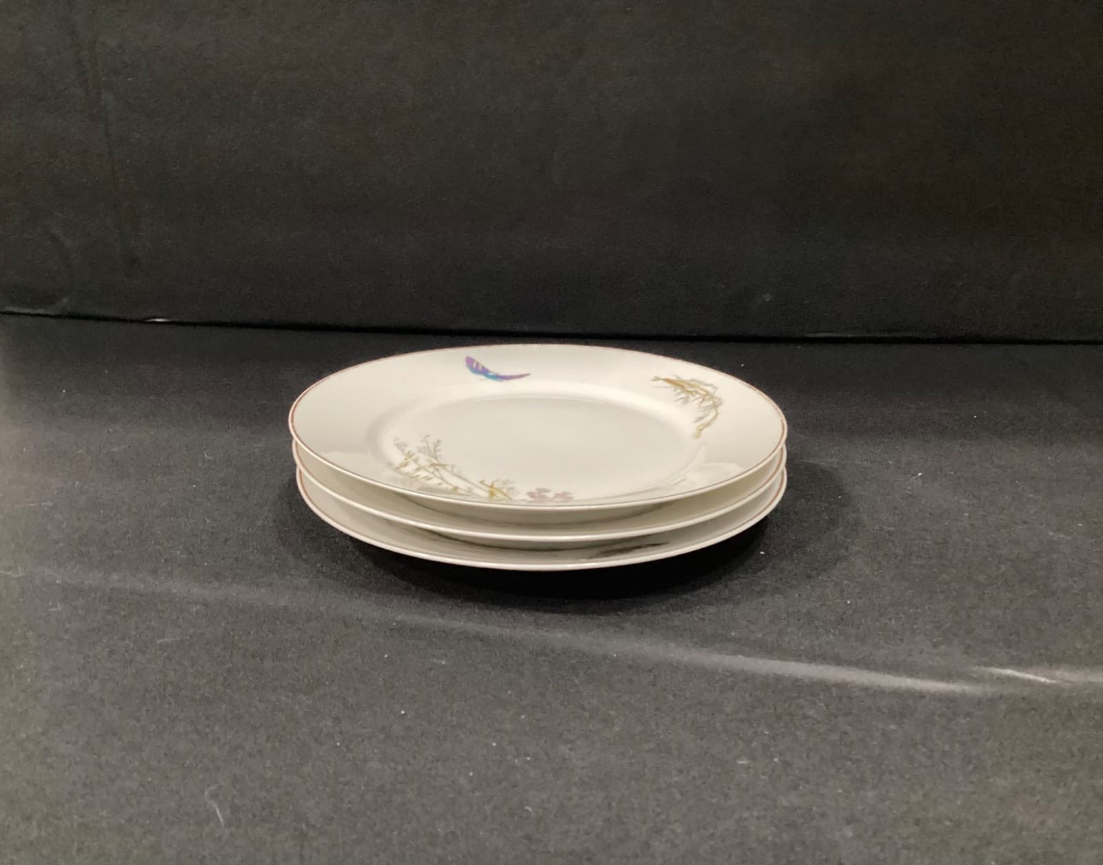 Haviland Limoges - Butterfly Meadow Visitor - Grassy Marsh - 3 Dessert Plates * - Thumbnail 11