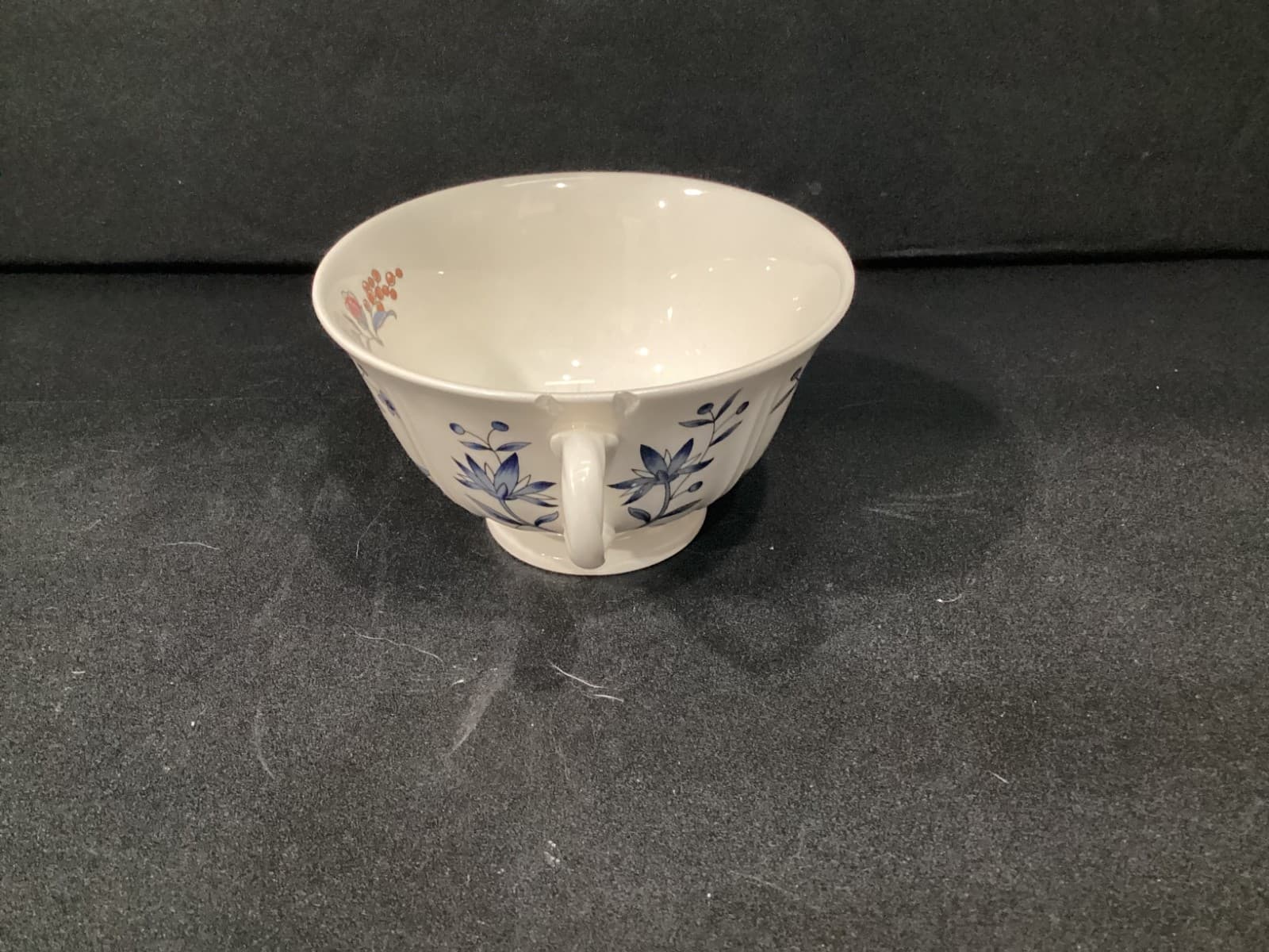Wedgwood Williamsburg Potpourri NK510 Double-Handle Footed Cream Soup Bowl * - Thumbnail 9