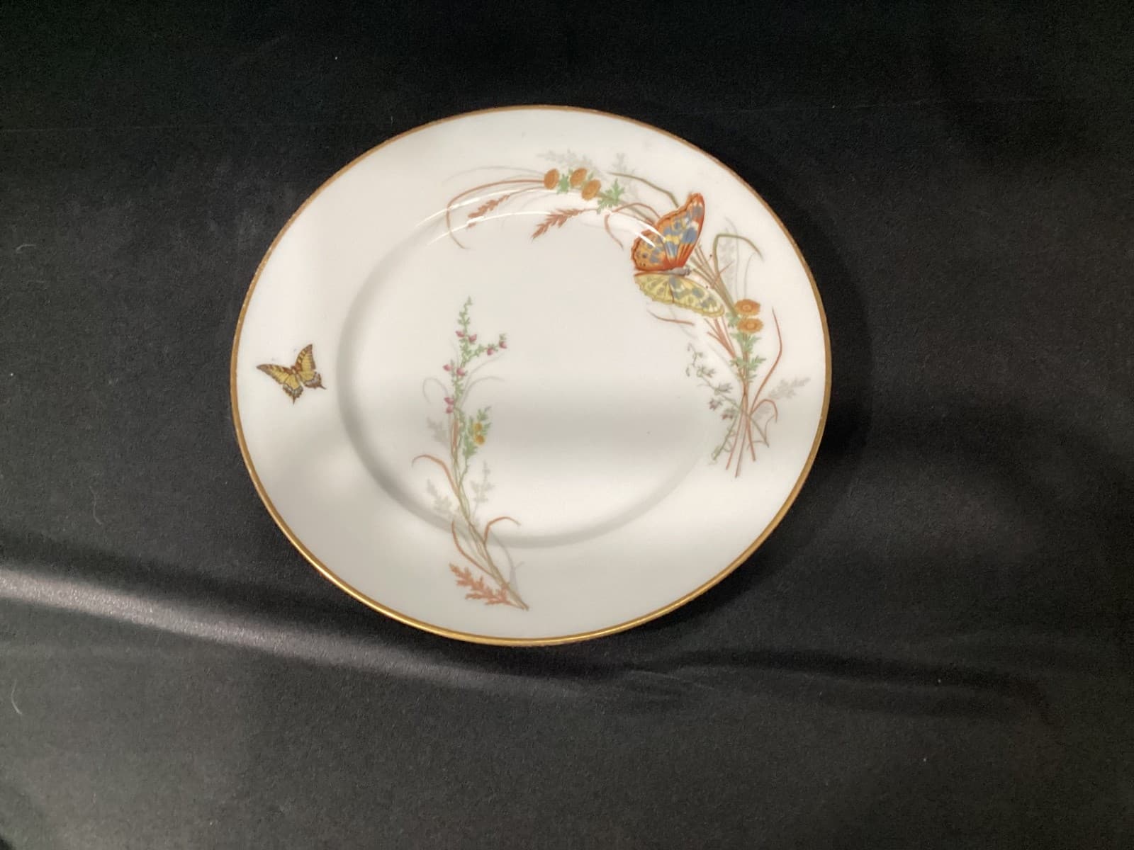 Haviland Meadow Visitors Luncheon Plates Smooth Gold Trim Set Of 4 Butterflies * - Thumbnail 2