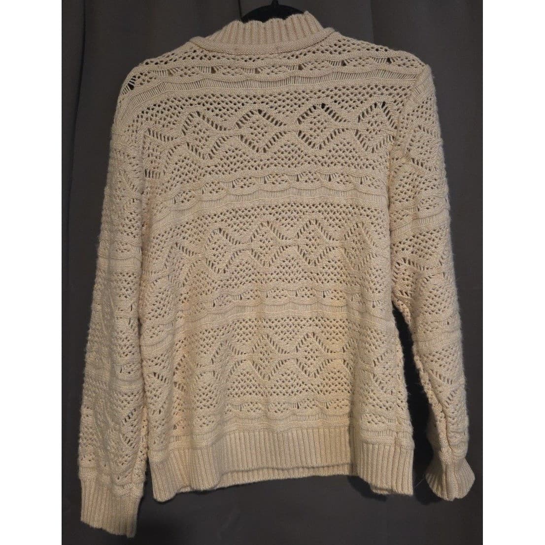 Design History Petite Winter Wheat Pointelle Knit Crewneck Sweater, RPBES0712024 - Thumbnail 4