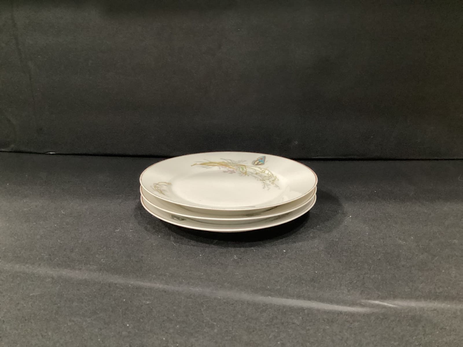 Haviland Limoges - Butterfly Meadow Visitor - Grassy Marsh - 3 Dessert Plates * - Thumbnail 9