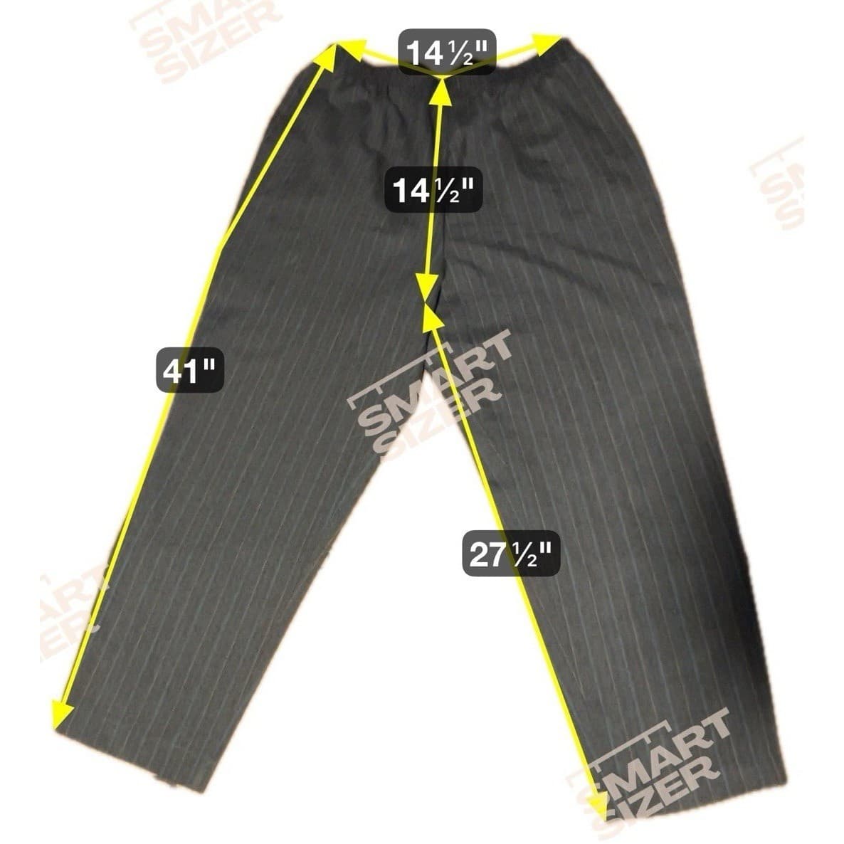 KR Essentials Grey Pinstripe Herringbone Elastic Waist Pants, Women's Size 16 - Thumbnail 2