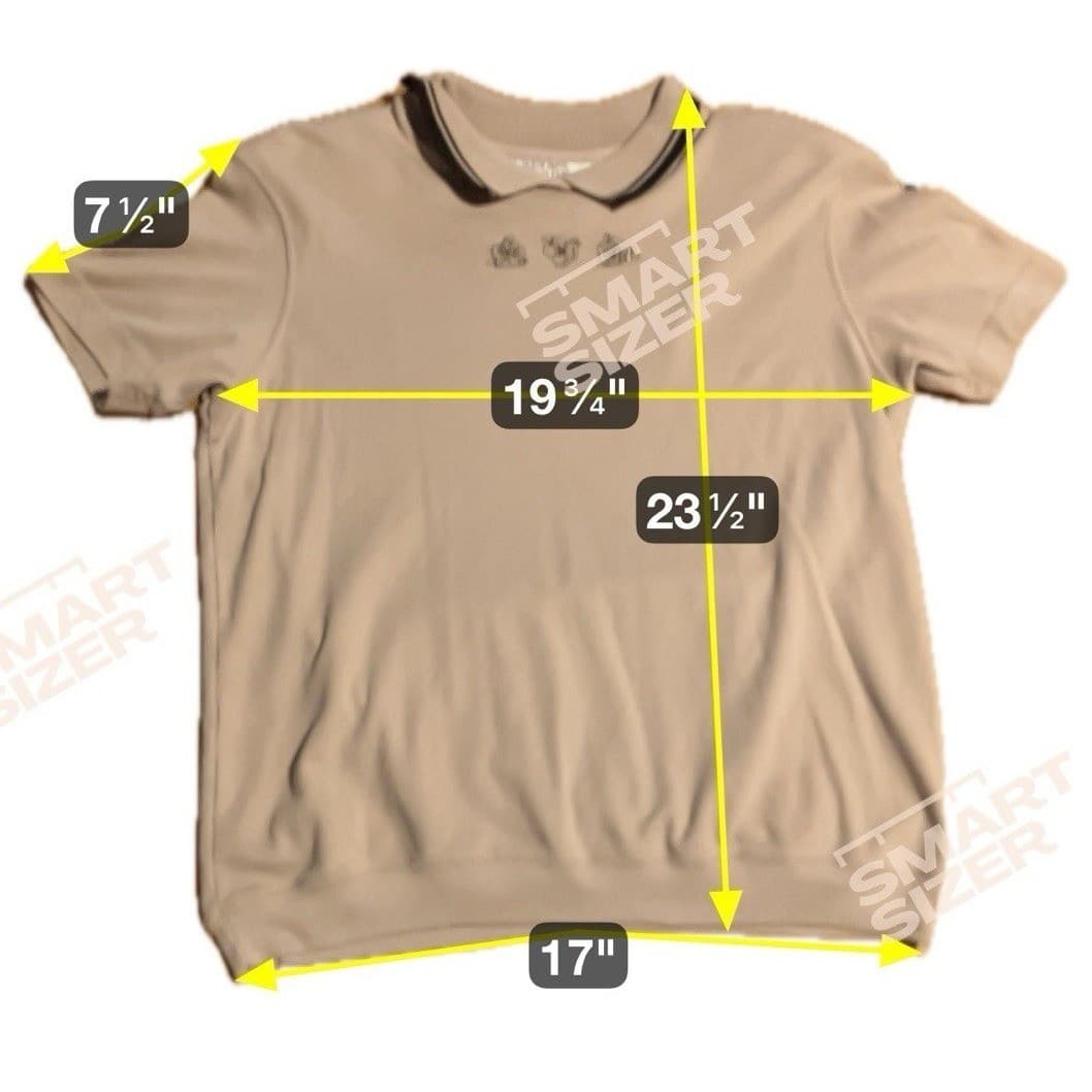 Jaclyn Smith Sport Petite Tan Polo Shirt, Floral Embroidered Tipped Collar Large - Thumbnail 2