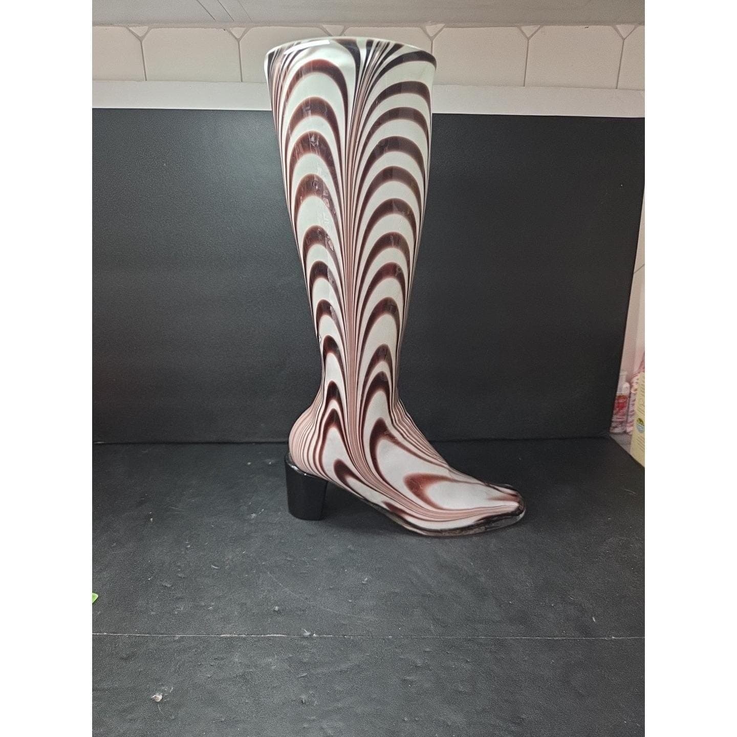 Murano Glass Fashion Boot Shape Vase, HandBlown Italian Art Decor, Home Accent - Thumbnail 3