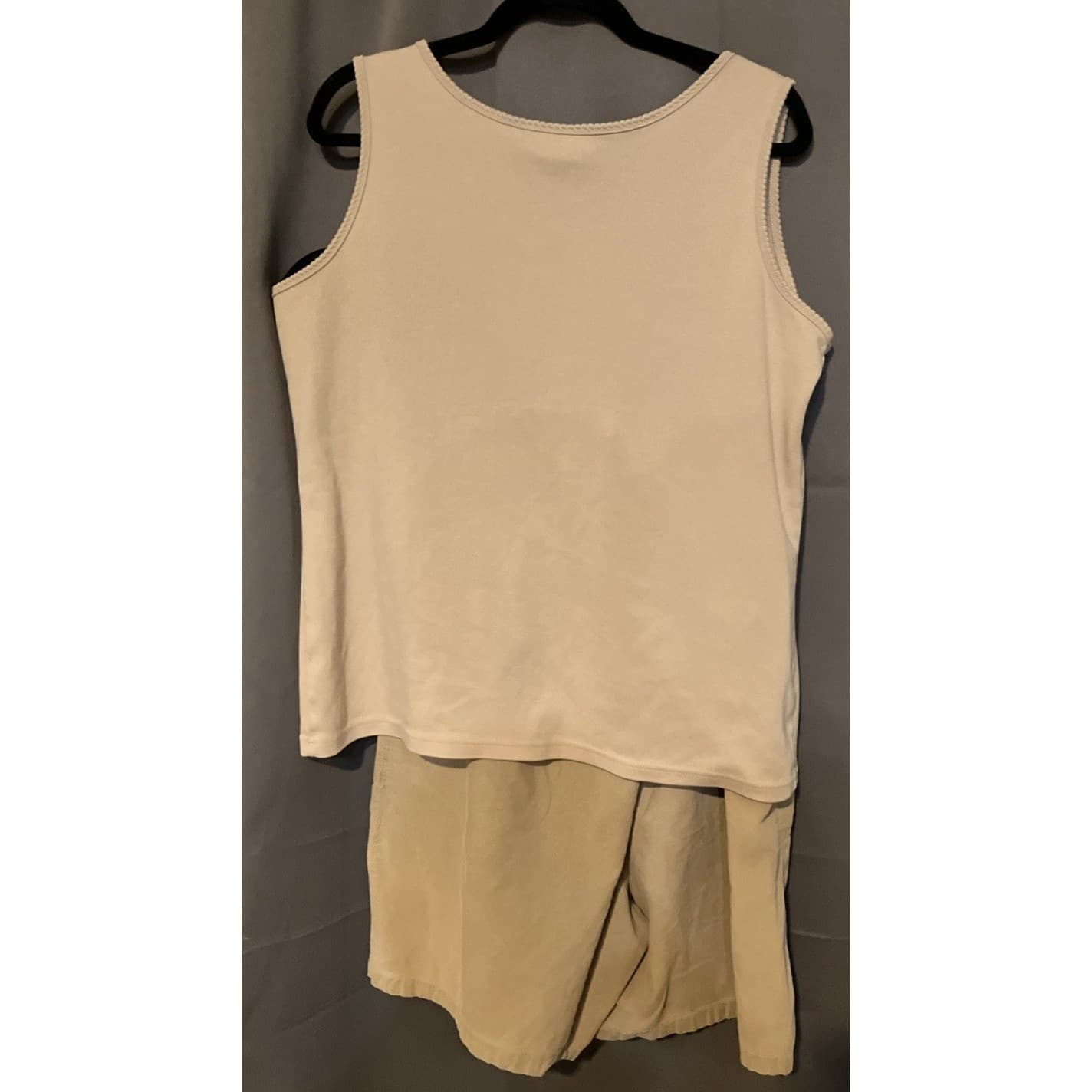 Classic Elements Tan Embroidered Floral Tank Top & Shorts Set, Women's Large/XL - Thumbnail 5