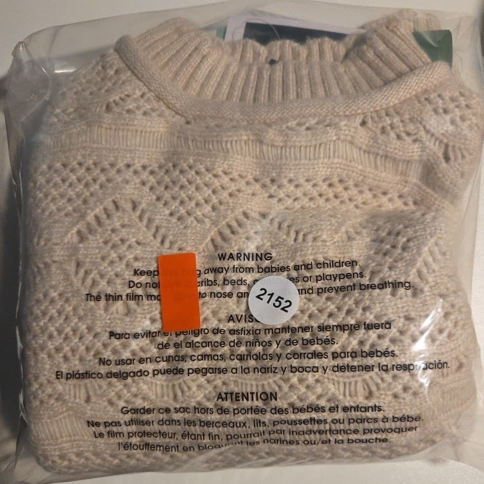 Design History Petite Winter Wheat Pointelle Knit Crewneck Sweater, RPBES0712024 - Thumbnail 9