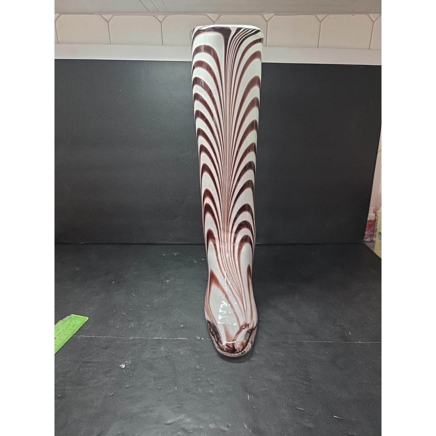 Murano Glass Fashion Boot Shape Vase, HandBlown Italian Art Decor, Home Accent - Thumbnail 2