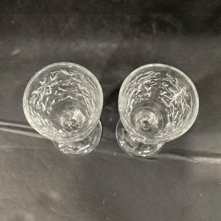 Princess House Fantasia Footed Wine Goblets, Set of 2, Vintage Etched Stemware - Thumbnail 4