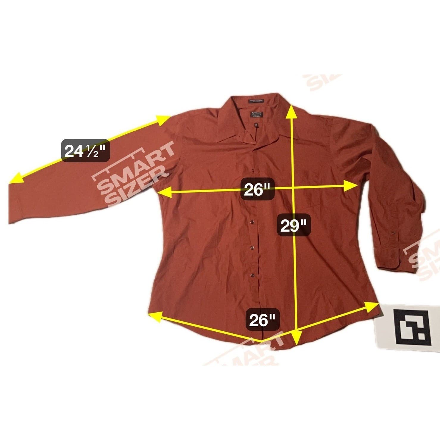 Arrow USA 1851 Burnt Orange Fitted Long Sleeve Button Down, Men's XXL 18 34/35 - Thumbnail 2