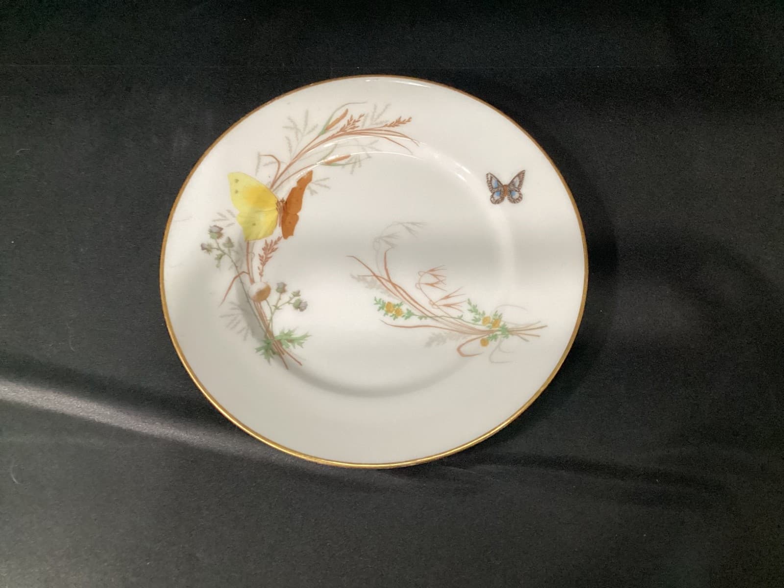 Haviland Meadow Visitors Luncheon Plates Smooth Gold Trim Set Of 4 Butterflies * - Thumbnail 3