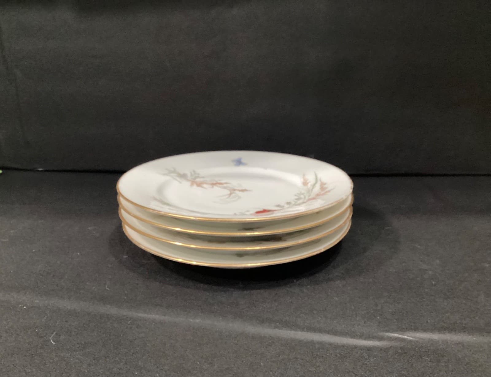 Haviland Meadow Visitors Luncheon Plates Smooth Gold Trim Set Of 4 Butterflies * - Thumbnail 11