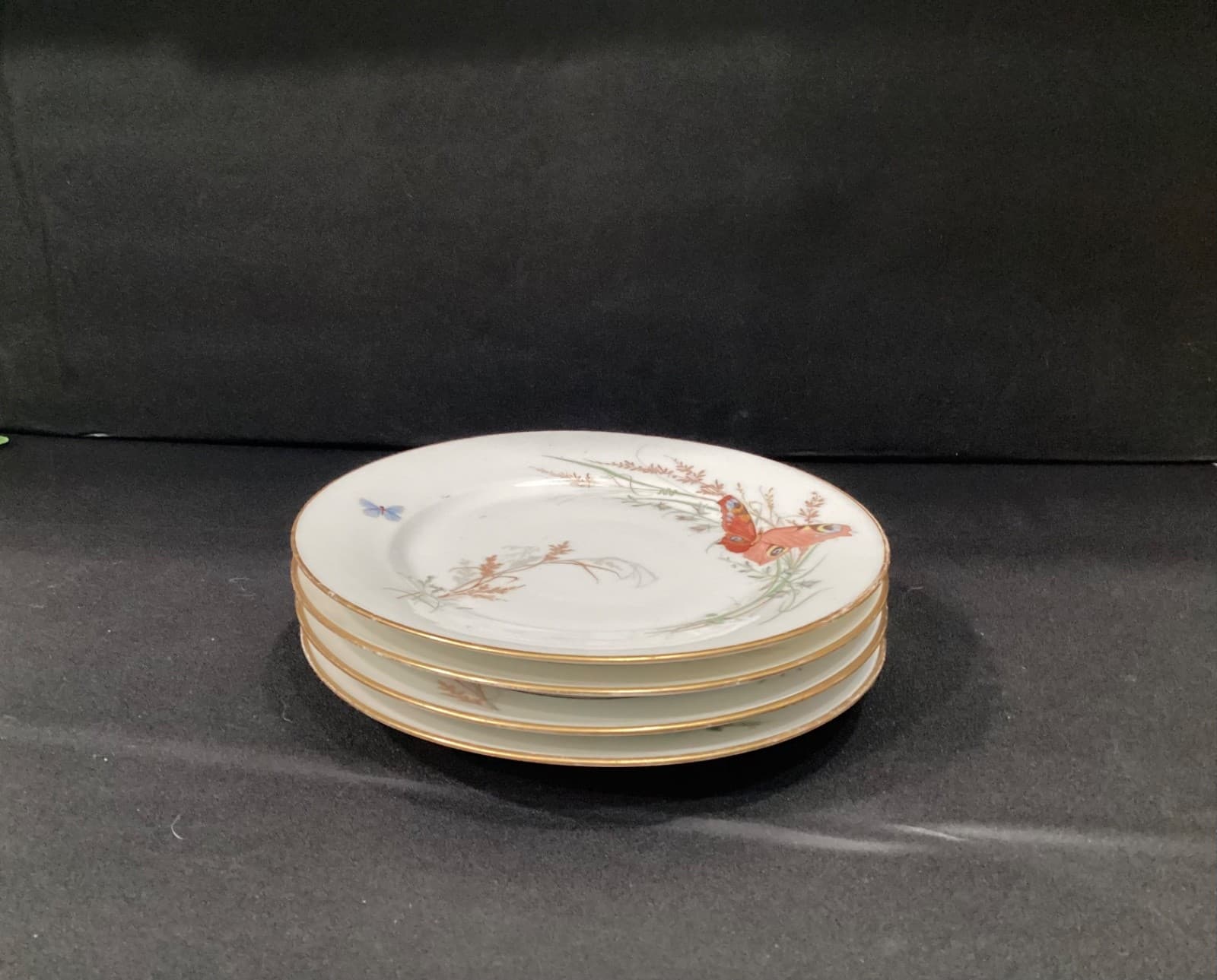 Haviland Meadow Visitors Luncheon Plates Smooth Gold Trim Set Of 4 Butterflies * - Thumbnail 8