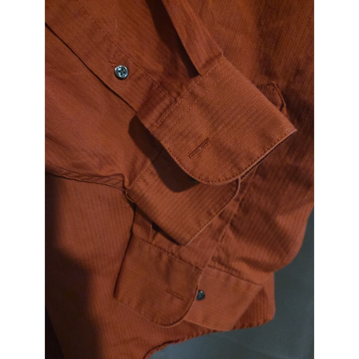 Arrow USA 1851 Burnt Orange Fitted Long Sleeve Button Down, Men's XXL 18 34/35 - Thumbnail 7