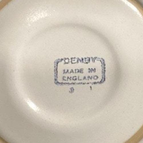 Denby Troubadour Teacups & Saucers, Set of 4, Vintage England Stoneware Service - Thumbnail 6