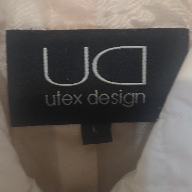Utex Design Cream Quilted Zip Up Jacket, Women's Large, Off White, CA07101 - Thumbnail 5