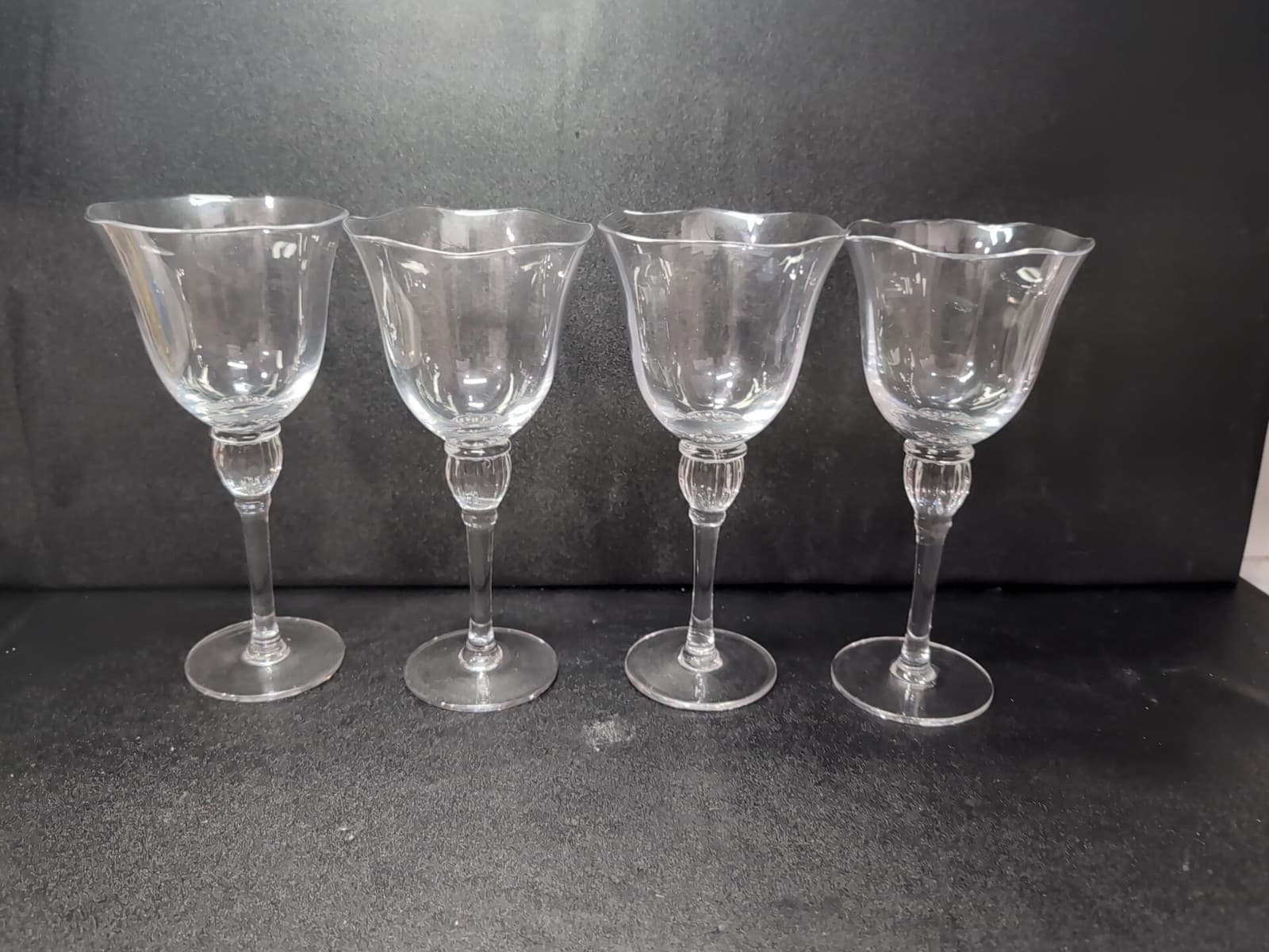 Mikasa Studio Nova Crystal Monaco Water Goblets Set, Ribbed Ball Stem, Set of 4 - Thumbnail 2