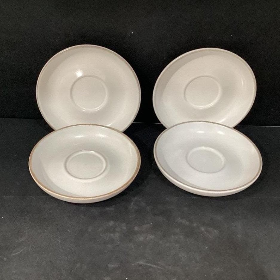 Denby Troubadour Teacups & Saucers, Set of 4, Vintage England Stoneware Service - Thumbnail 15
