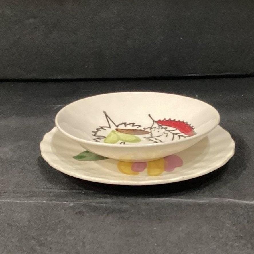 Blue Ridge Southern Potteries Floral Berry Bowl & Bread Plate Vintage Dinnerware - Thumbnail 9