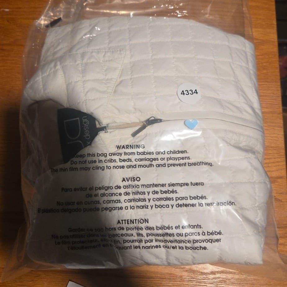 Utex Design Cream Quilted Zip Up Jacket, Women's Large, Off White, CA07101 - Thumbnail 8
