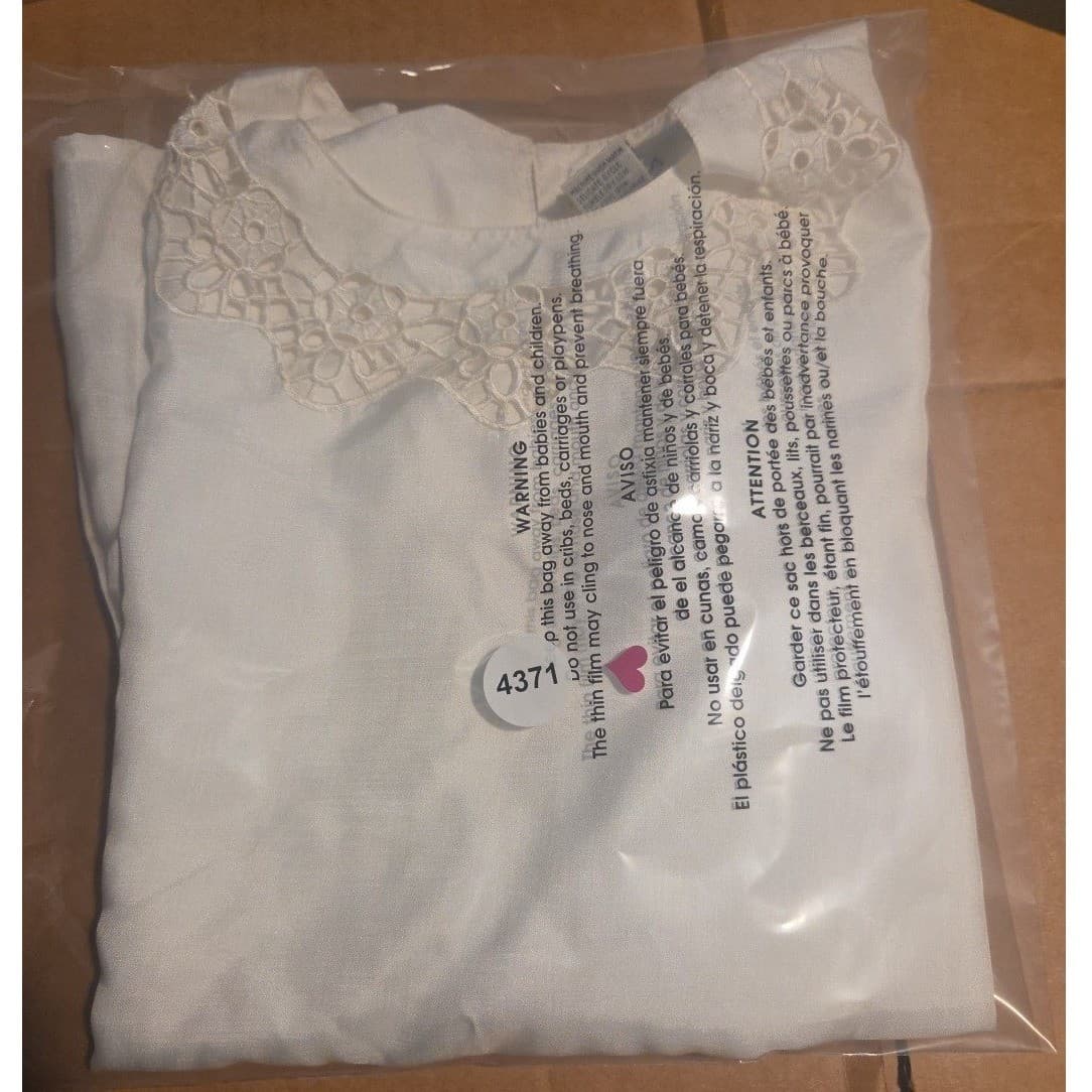 Nicola White Lace Crochet Neckline Blouse, Women's Size 6 Top, Long Sleeve - Thumbnail 8