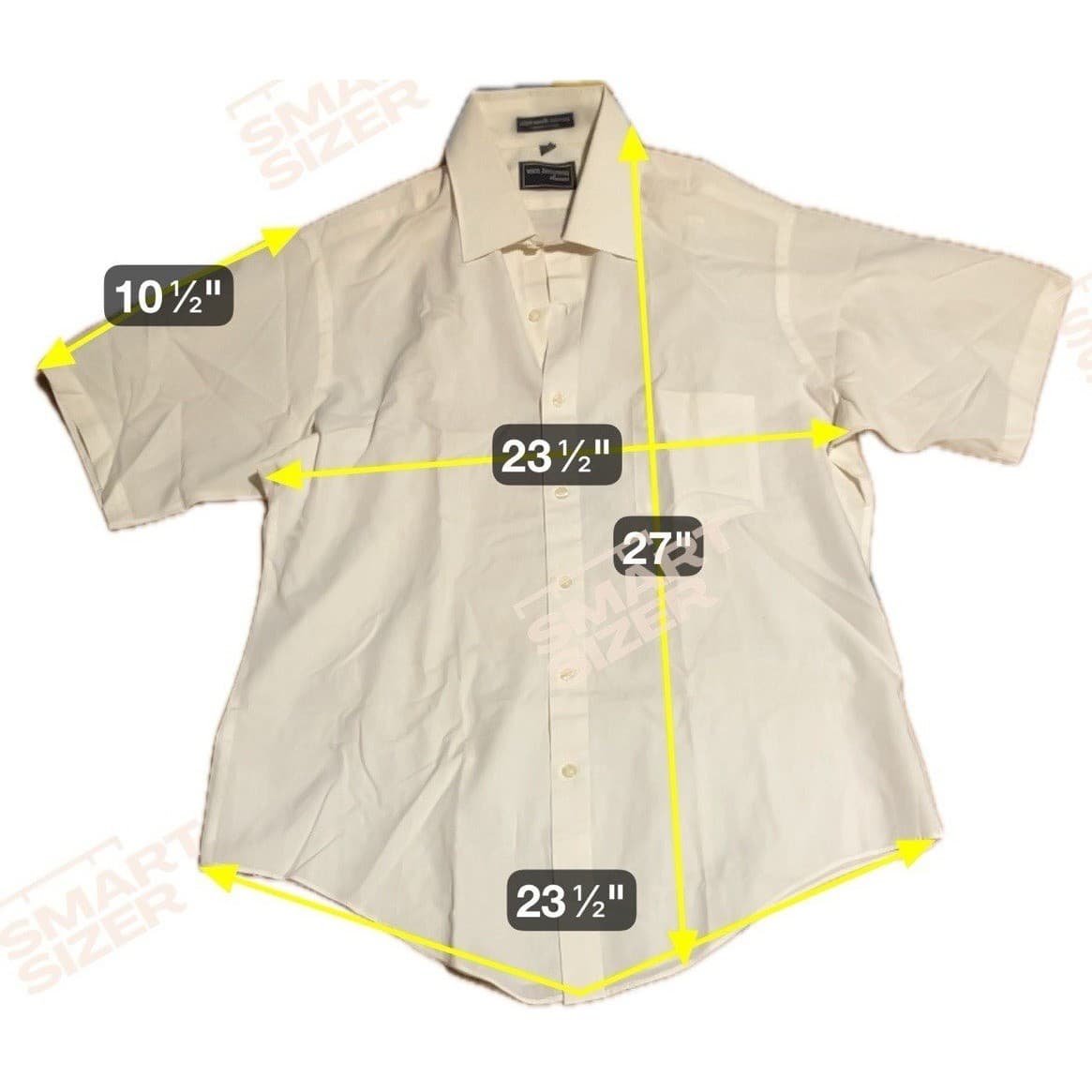 Van Heusen Cream Button Down, Women's Size 16 Shirt Single Needle Tailored - Thumbnail 2