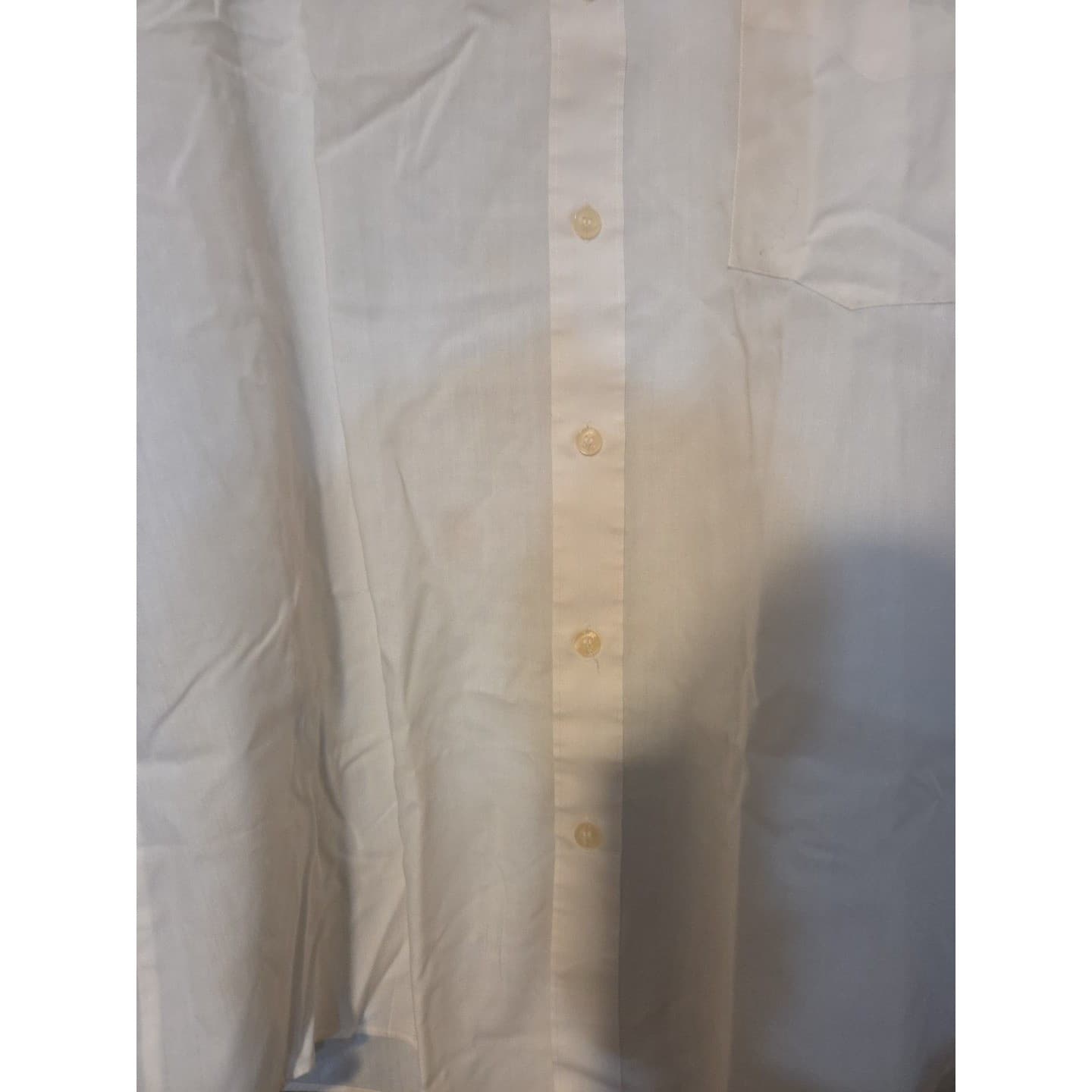 Van Heusen Cream Button Down, Women's Size 16 Shirt Single Needle Tailored - Thumbnail 7