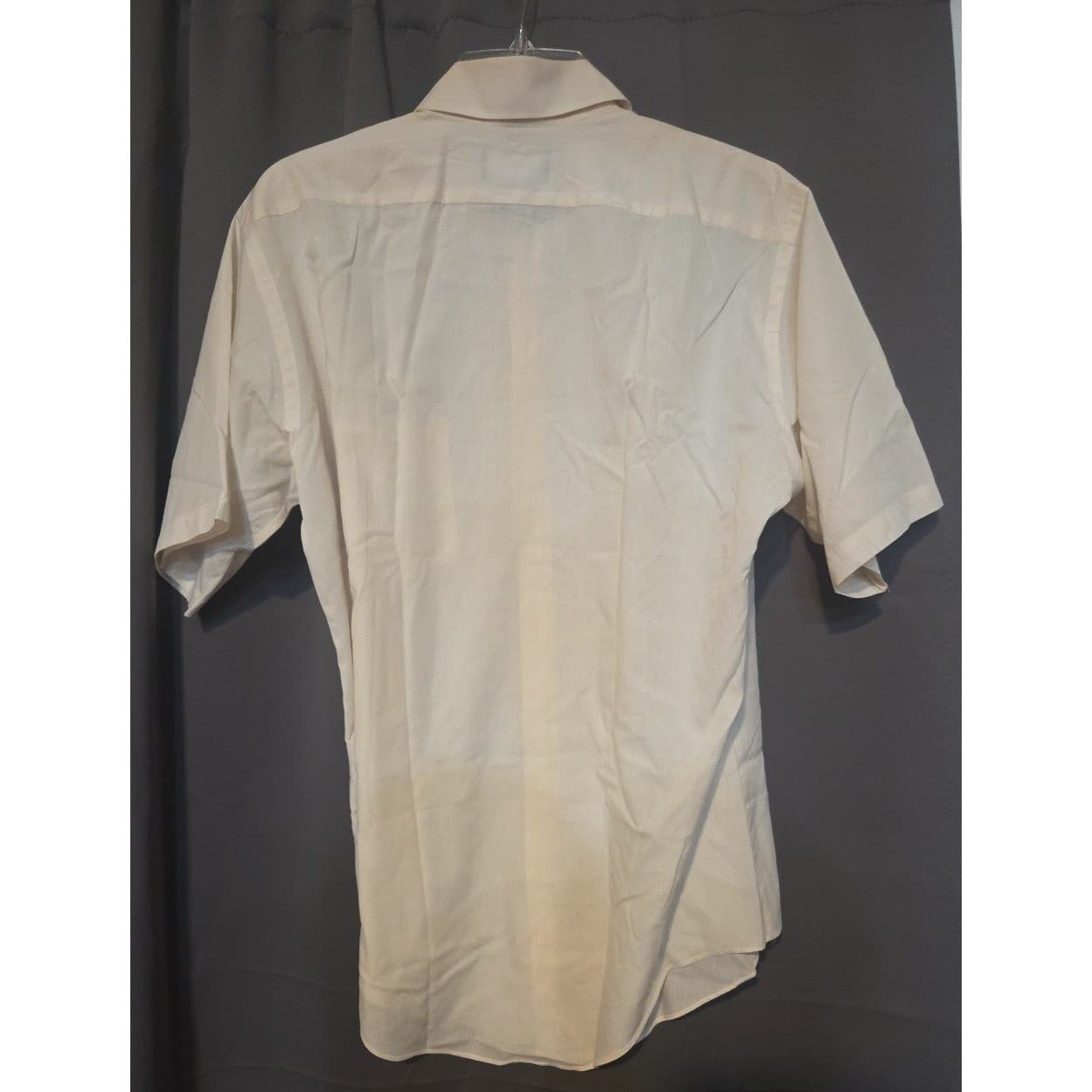 Van Heusen Cream Button Down, Women's Size 16 Shirt Single Needle Tailored - Thumbnail 4