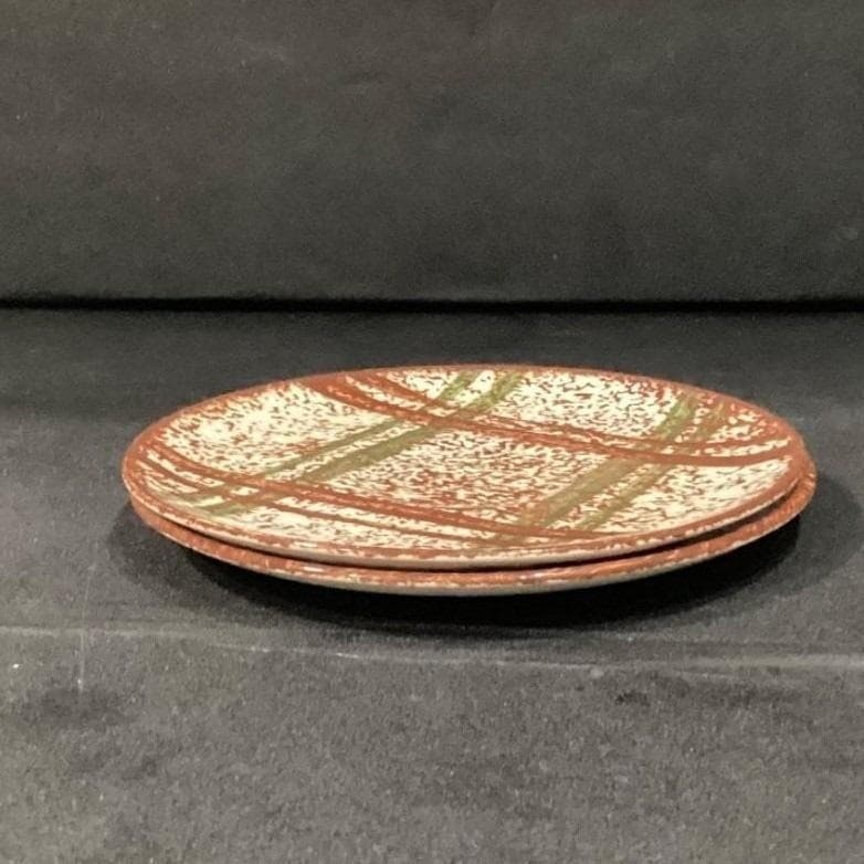Blue Ridge Pottery Rustic Plaid Skyline Saucers, Set of 2, Hand-Painted Plates - Thumbnail 6