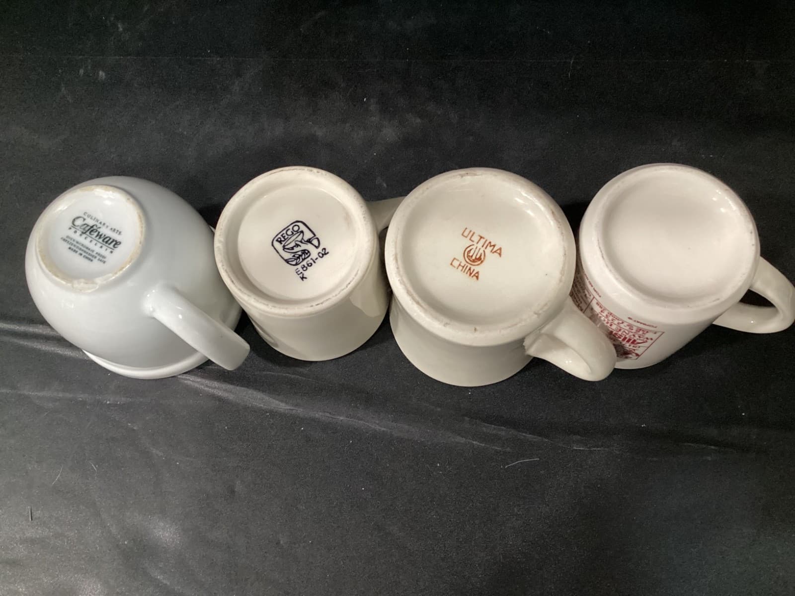 Vintage Lot Of 4 Assorted Ceramic Coffee Mugs Cups Heavy Diner Restaurant Ware - Thumbnail 15