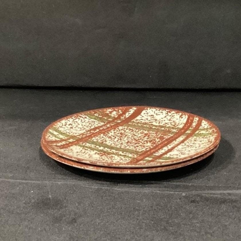 Blue Ridge Pottery Rustic Plaid Skyline Saucers, Set of 2, Hand-Painted Plates - Thumbnail 7