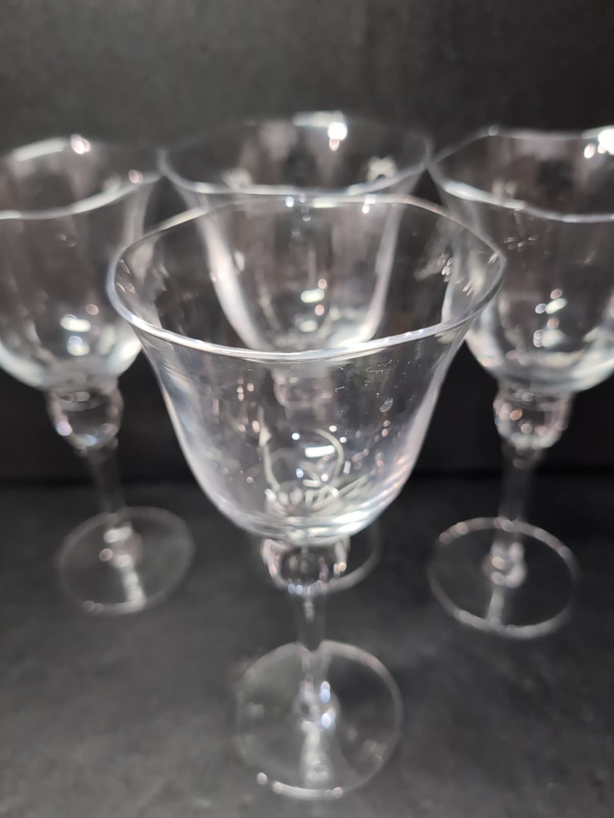 Mikasa Studio Nova Crystal Monaco Water Goblets Set, Ribbed Ball Stem, Set of 4 - Thumbnail 5