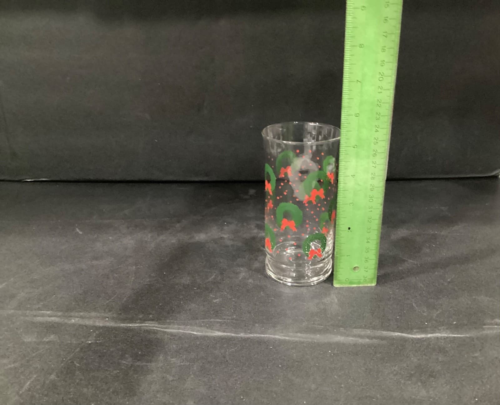 Vintage Libbey Christmas 5.25” Tumblers Wreath Bow Set of 4 - Thumbnail 6